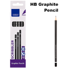 Marlin HB Graphite Pencil - Black & Silver Striped 1's